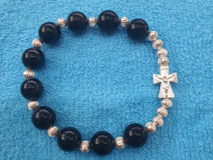 Vòng chuỗi hạt đá thạch anh mân côi mix bạc