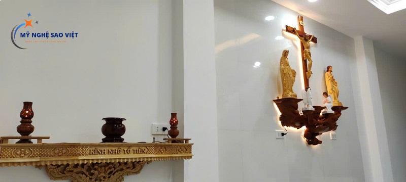 Những mẫu bàn thờ công giáo đẹp Những mẫu bàn thờ công giáo đẹp