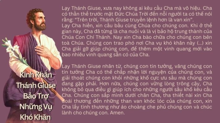 Kinh ông thánh giuse bảo trợ những vụ khó khăn